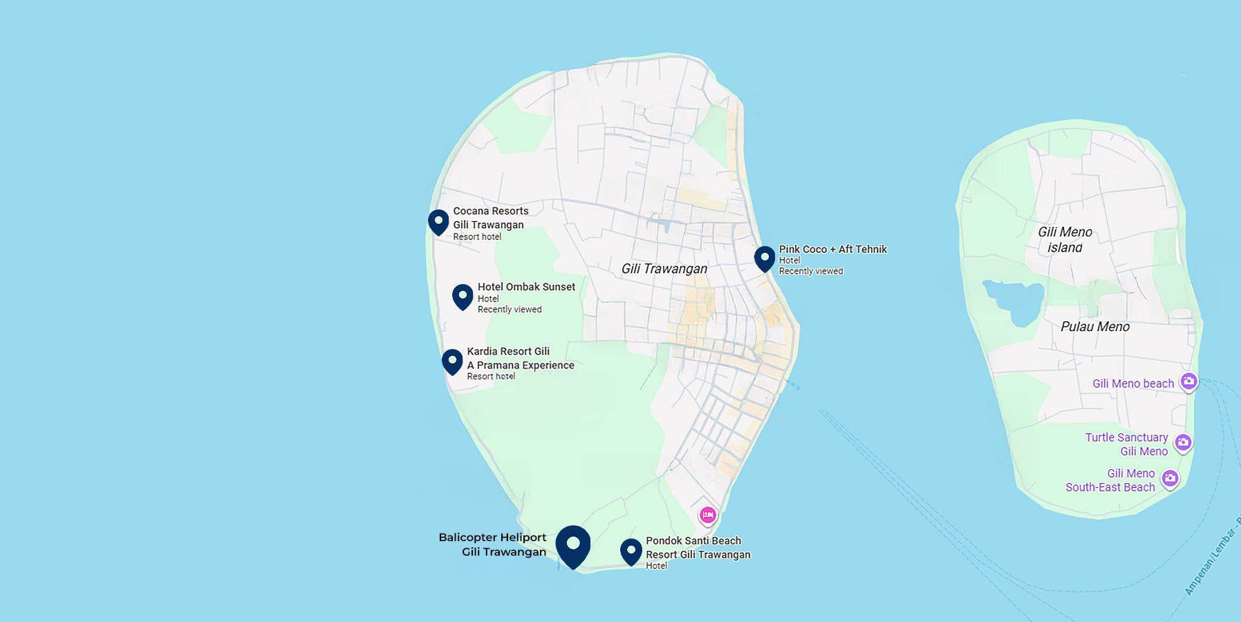 Map of Gili Trawangan Heliport